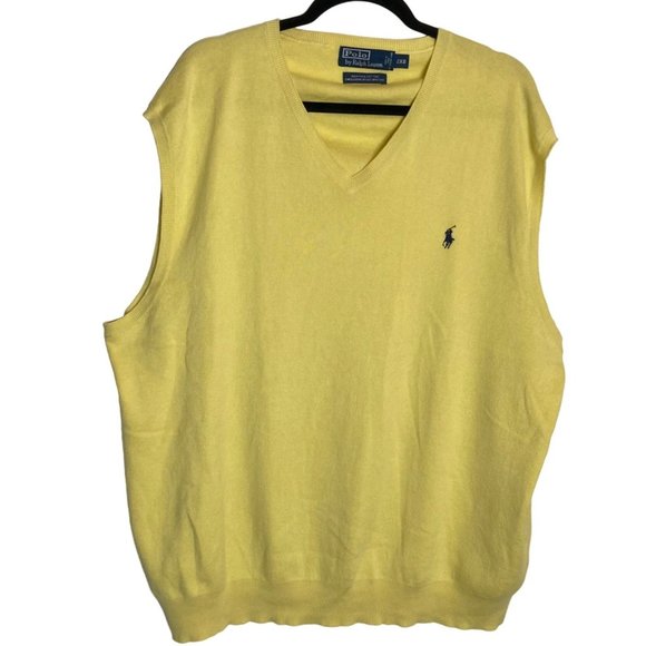 Ralph Lauren Other - Polo Ralph Lauren Yellow Sleeveless Sweater Vest Golf Preppy Pima 2XL Big 2XB
